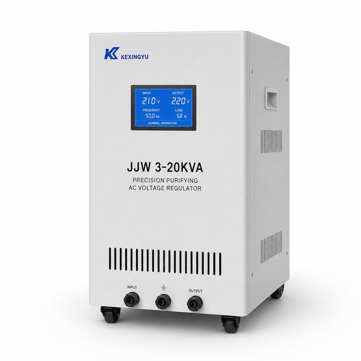 JJW single-phase purification AC voltage regulator front view with LED display