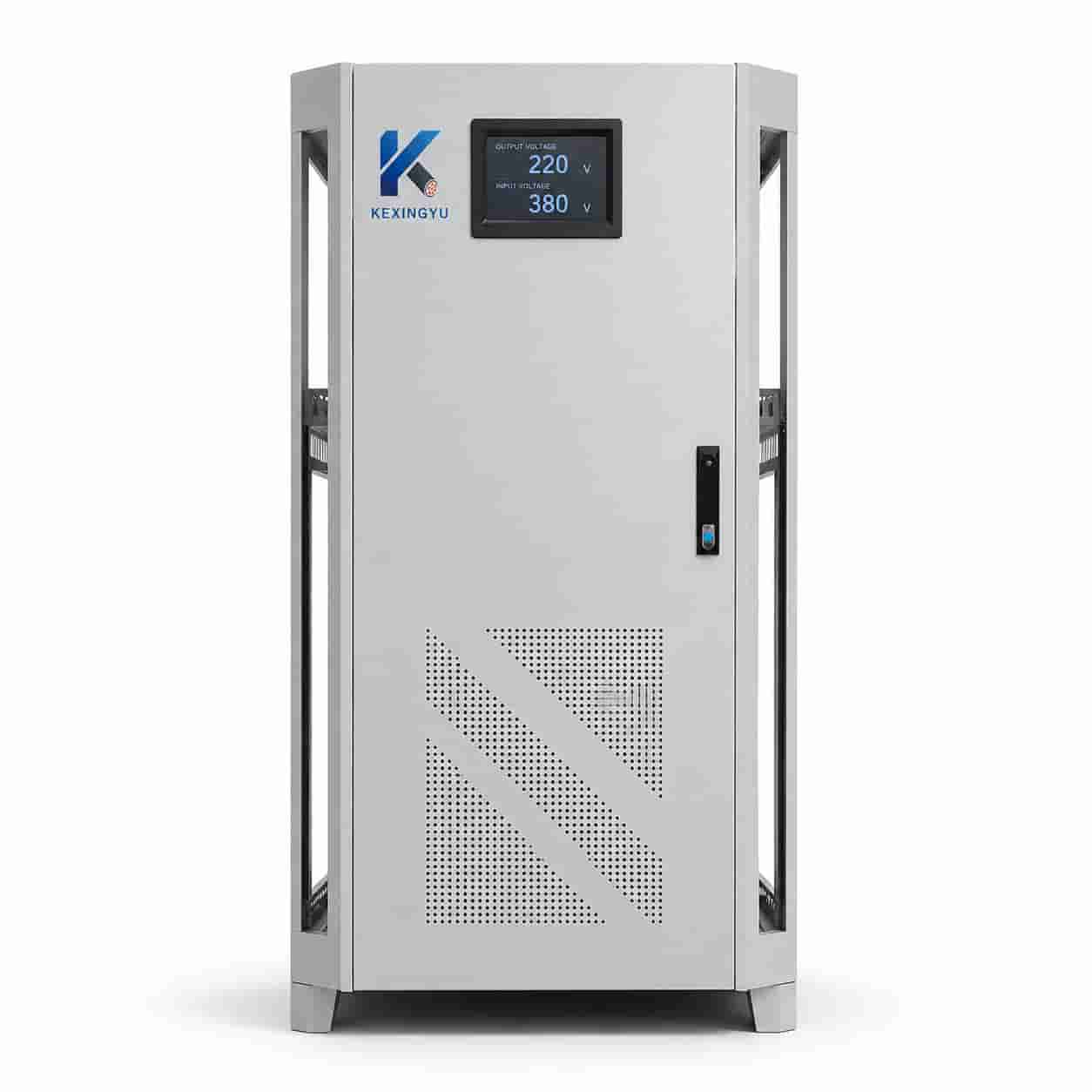 WBT stabilizing step-down transformer unit front view with LCD display