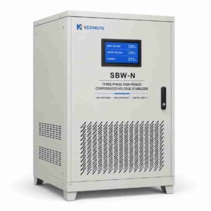 SBW-N stabilizer cabinet three-quarter view showing access door and vents