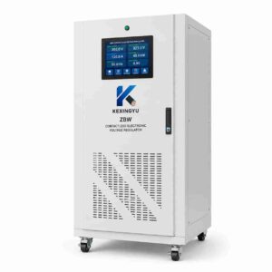 ZBW voltage regulator cabinet three-quarter view showing display and vents