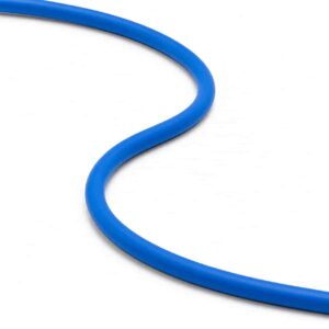 500V blue submersible pump cable full length on white background