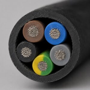 SIHF silicone rubber control cable cross-section showing color-coded insulated cores