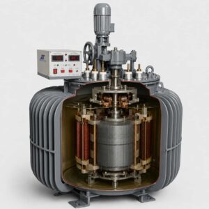 Cutaway view of TNSJA regulator showing oil-immersed coil and core assembly