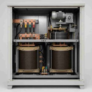 Internal view of SBW-N stabilizer showing compensation and regulating transformers
