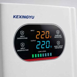 GBK isolation transformer LCD display showing voltage and protection status