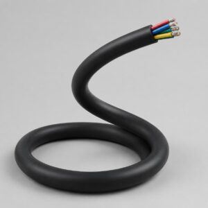 SIHF silicone rubber control cable flexed to demonstrate flexibility