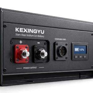 Close-up of KEXINGYU truck parking battery charging and power terminals
