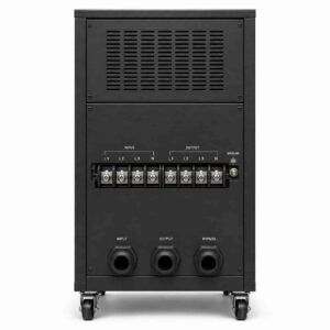 SJW3 voltage regulator rear panel with three-phase terminal block