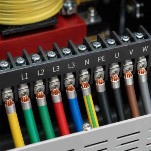 Close-up of ZBW regulator wiring terminal block with labeled connections