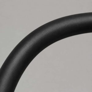 Close-up of flexible black rubber sheath on connecting cable