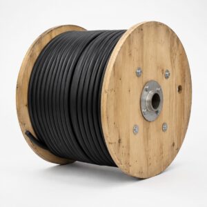Black JHS longitudinal water-blocking cable wound on cable reel