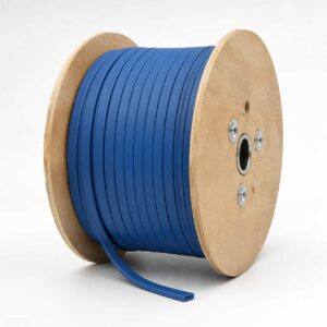 Blue SPCFLAT-RUBBER submersible pump cable wound on cable reel