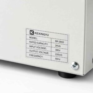 JMB work-light transformer rating label showing voltage options