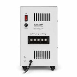JJW voltage regulator rear view with terminal block and power cord entry