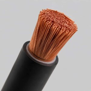 Stripped end of welding cable showing extra-fine copper strands