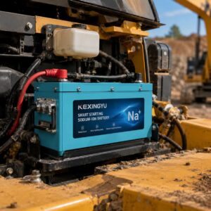 KEXINGYU sodium-ion starting battery mounted on construction vehicle