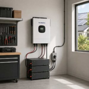 KEXINGYU off-grid inverter installed with solar panels and battery bank