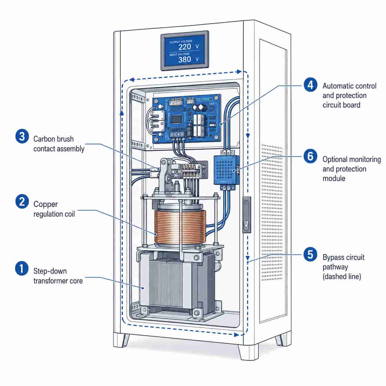 Labeled technical diagram of WBT unit internal components