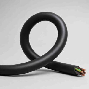 EWKF flexible silicone rubber cable flexed to demonstrate flexibility