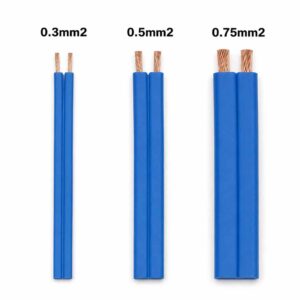 KEXINGYU flat cord conductor size comparison 0.3 0.5 0.75mm2