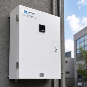 KEXINGYU dual power ATS cabinet installed on an exterior wall