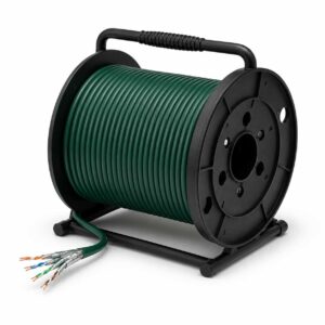 Cat 7 S-FTP Ethernet cable wound on industrial reel for bulk project supply