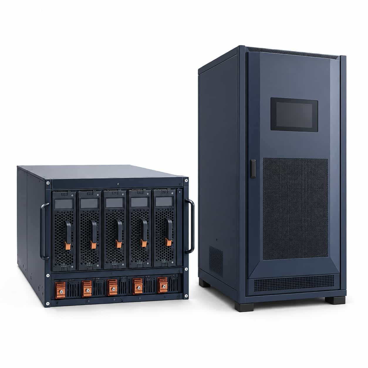 Modern rectifier and inverter units representing AC-to-DC and DC-to-AC industrial power conversion