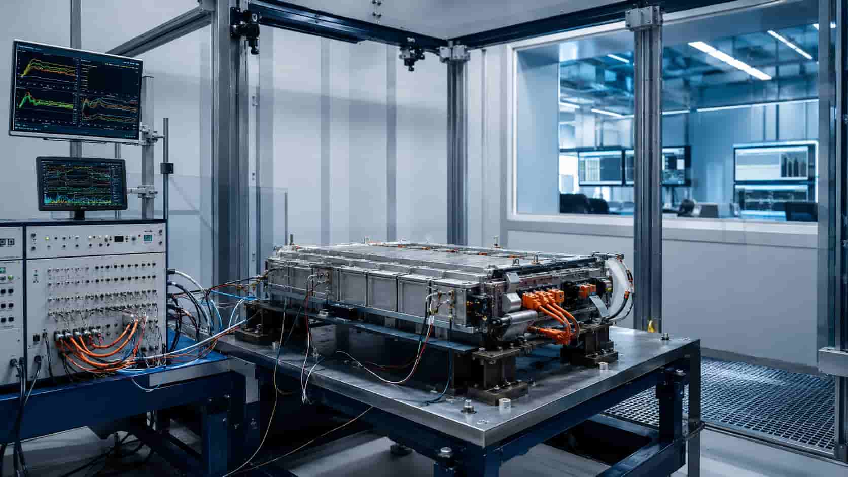 Battery pack undergoing safety testing for certification compliance