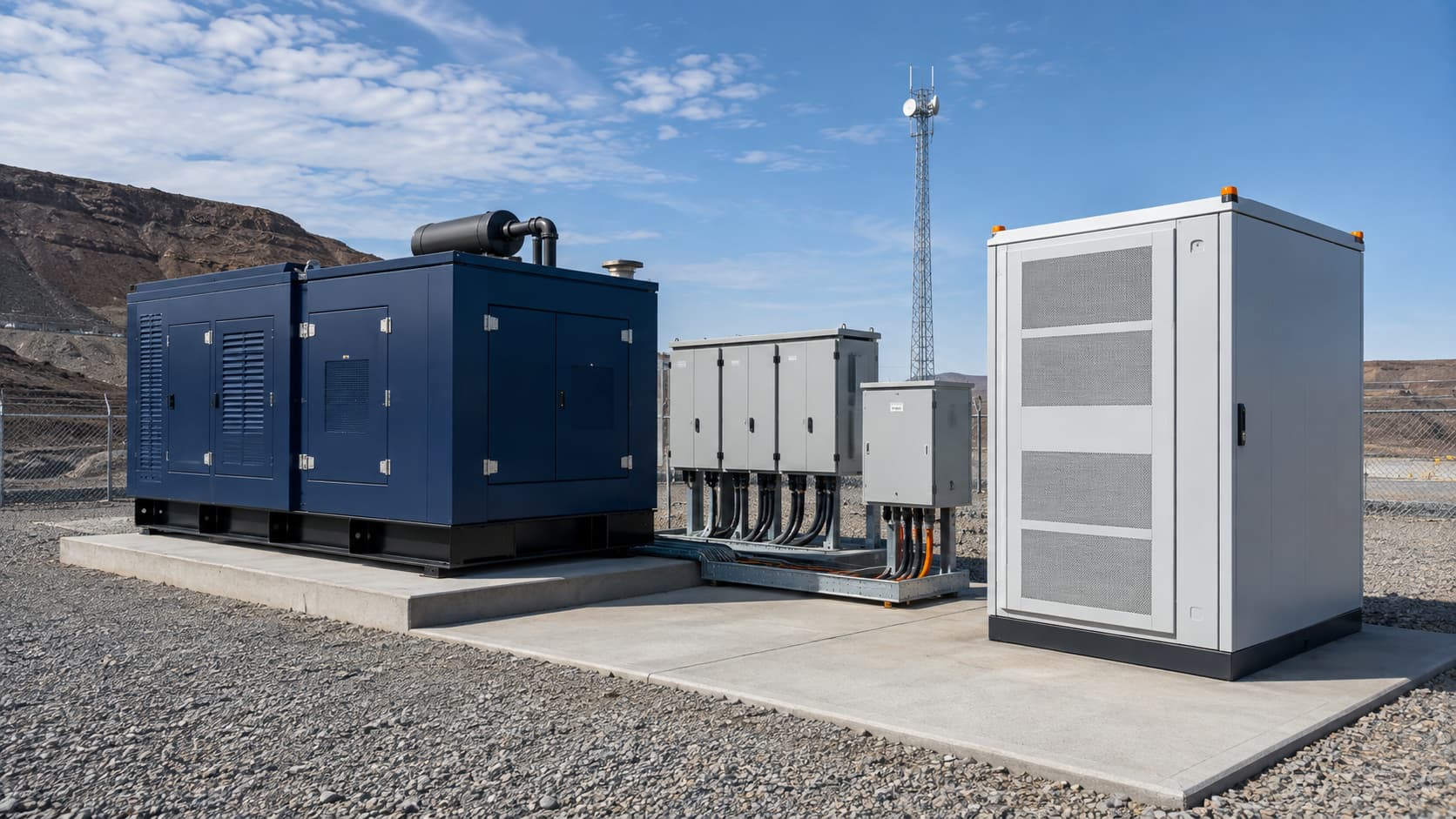 Remote Site Generator and Battery Hybrid Power System