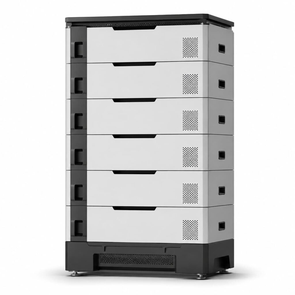 Modern stacked lithium battery energy storage cabinet product photo