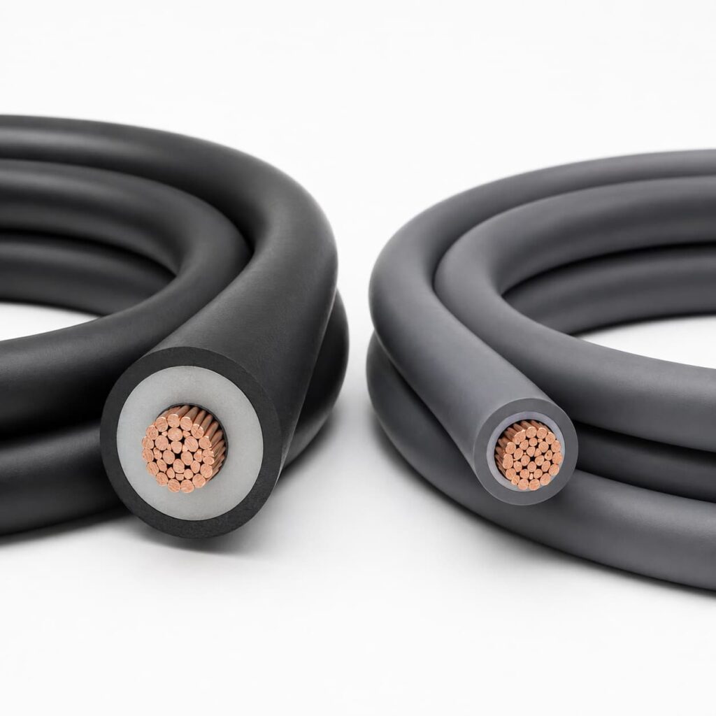 Modern XLPE and PVC insulated power cables side by side product photo