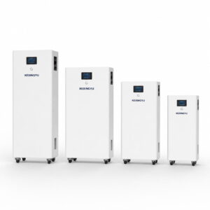 KEXINGYU vertical battery system shown in four voltage and capacity configurations