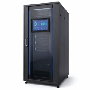 MC2000 single cabinet with integrated 10.1 inch industrial touchscreen monitoring panel