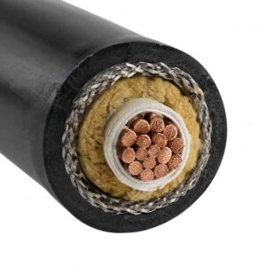 Water-blocking cable cross-section showing water-blocking tape, filler, and tinned copper braid