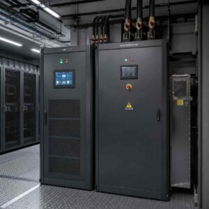 MC8000 integrated UPS and high-voltage DC power system cabinet interior view