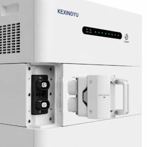 KEXINGYU high-voltage battery system quick-connect terminal and control panel close-up