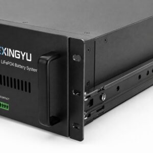 KEXINGYU rack-mounted battery system mounting ears and rack rail close-up