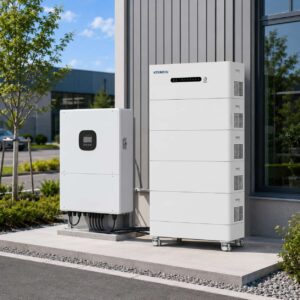 KEXINGYU 750V high-voltage battery system installed outdoors with three-phase inverter
