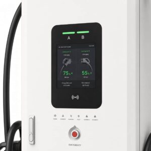 EVDC Fast Charger 7 inch HD touch display close-up
