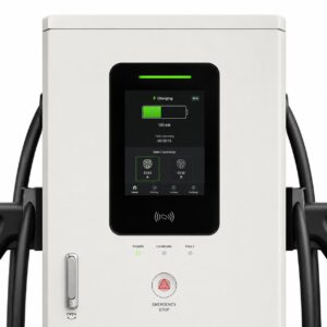 EVDC Fast Charger 7 inch touchscreen display close-up
