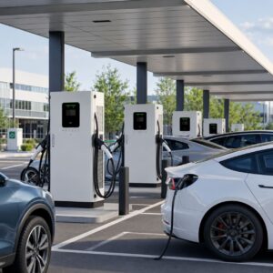 EVDC Fast Charger installed at high-power commercial charging station