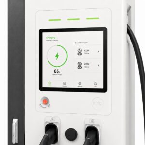 Atlas DC Fast Charger 15 inch touchscreen display close-up