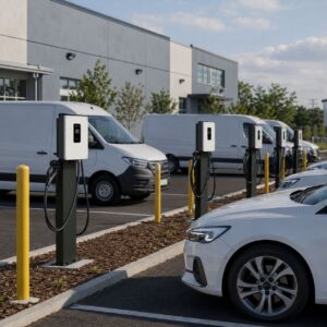 EVDC Fast Charger installed at commercial fleet charging site
