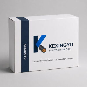 Atlas AC Home Charger retail packaging box with KEXINGYU logo