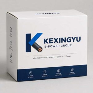 Atlas AC Commercial Charger retail packaging box with KEXINGYU logo