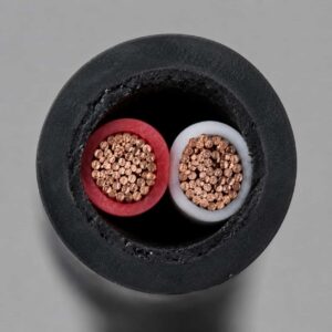 Cross-section of UV-resistant cable showing PVC insulated copper conductor