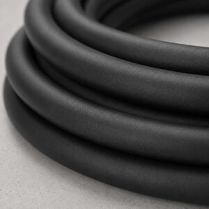 Close-up of black UV-resistant cross-linked polyolefin cable jacket