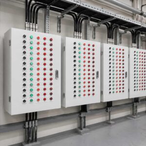 Row of KEXINGYU terminal boxes installed in an industrial control room