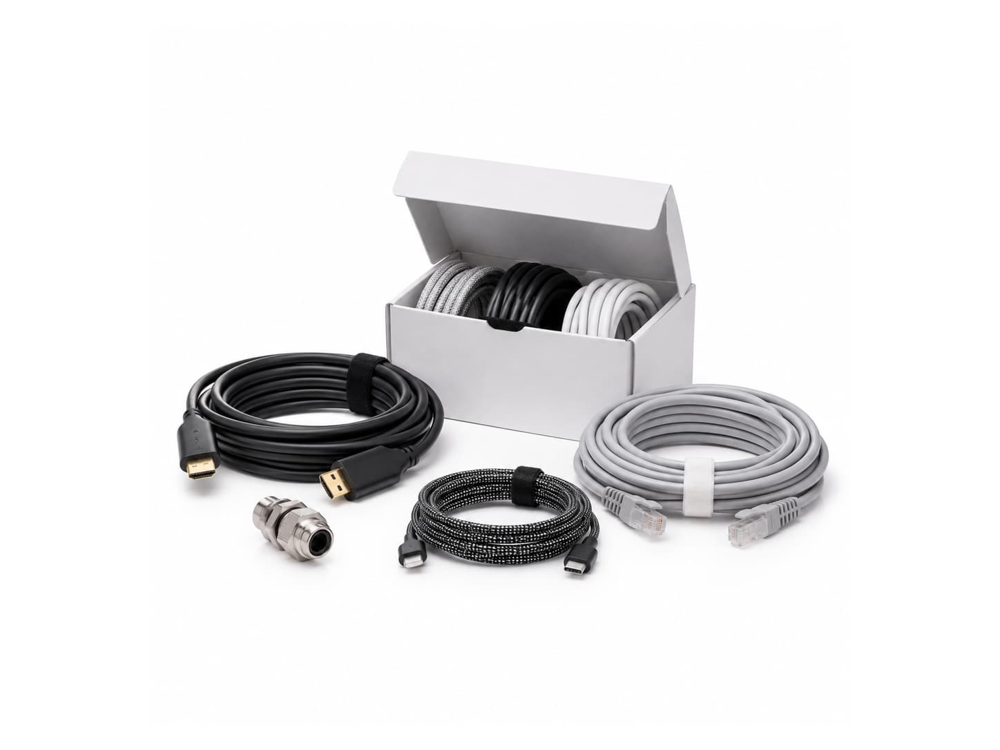 Assorted cable products and accessories representing additional cable solutions coming soon