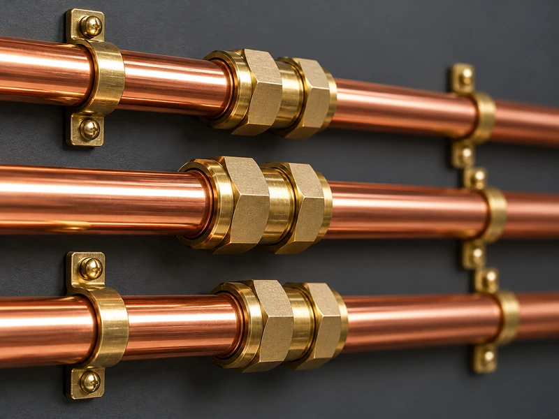 Mineral insulated copper sheathed fire resistant cable runs with brass compression fittings